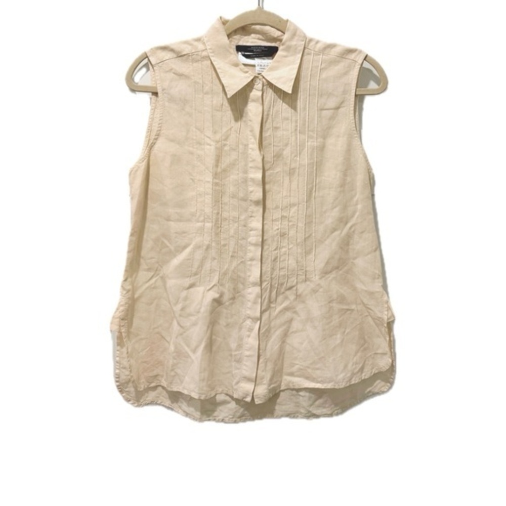 Weekend Max Mara Pleated Linen Top in Ivory